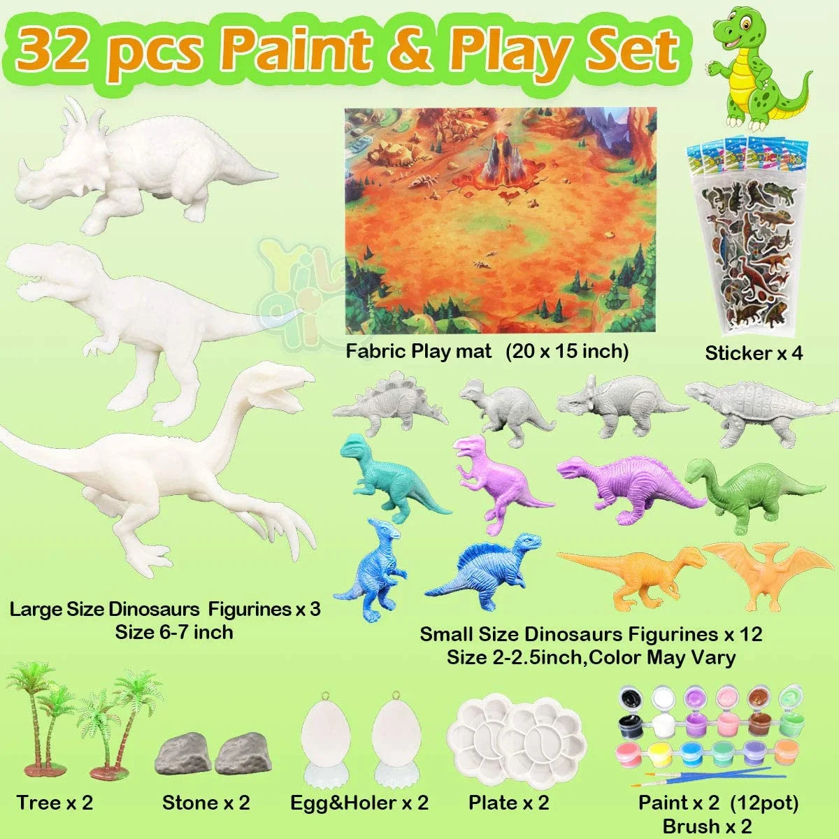 Kids Dinosaur Painting Kit with Play Mat O209232