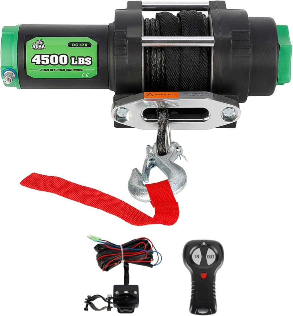 4500-lb. Electric Winch Kit with Synthetic Rope and Hawse Fairlead E98066