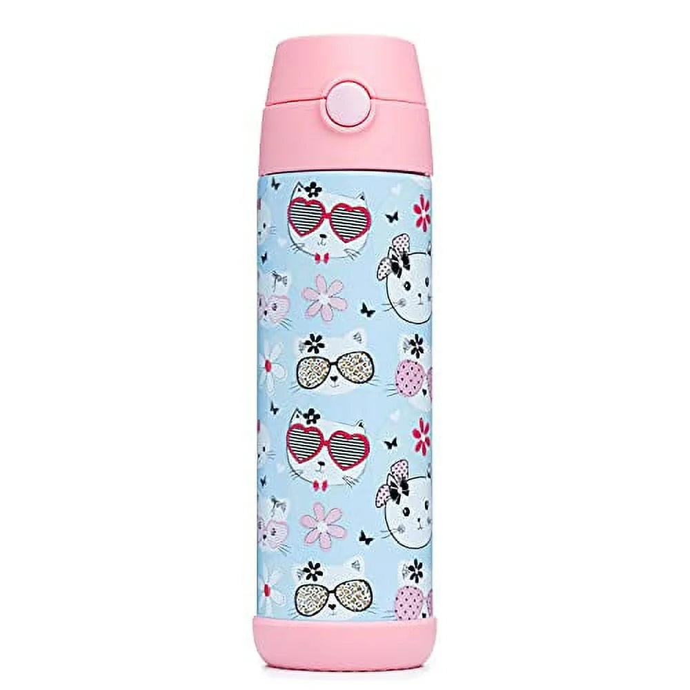 17oz Insulated Stainless Steel Kids Water Bottle with Straw J14912