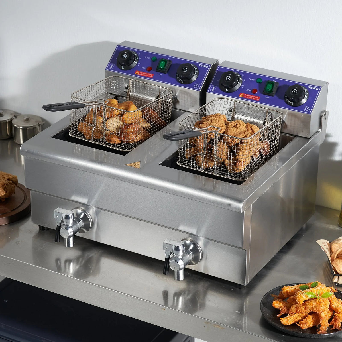3000W Dual Tank Electric Deep Fryer H562