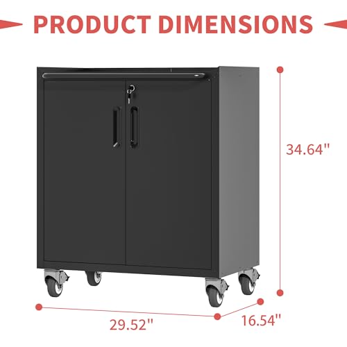 Metal 4 Drawer Rolling Tool Storage Cabinet with Locking Doors Y123025