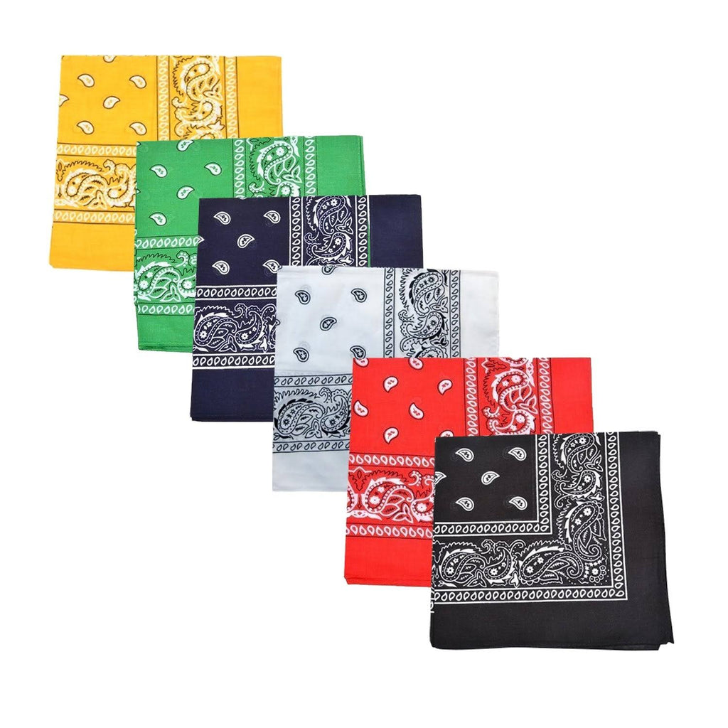 84 Pack 100% Polyester Paisley Bandanas (Orange) Z7808