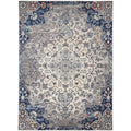 Ivory/Gray/Blue 6'-7" x 9'-6" Area Rug E281
