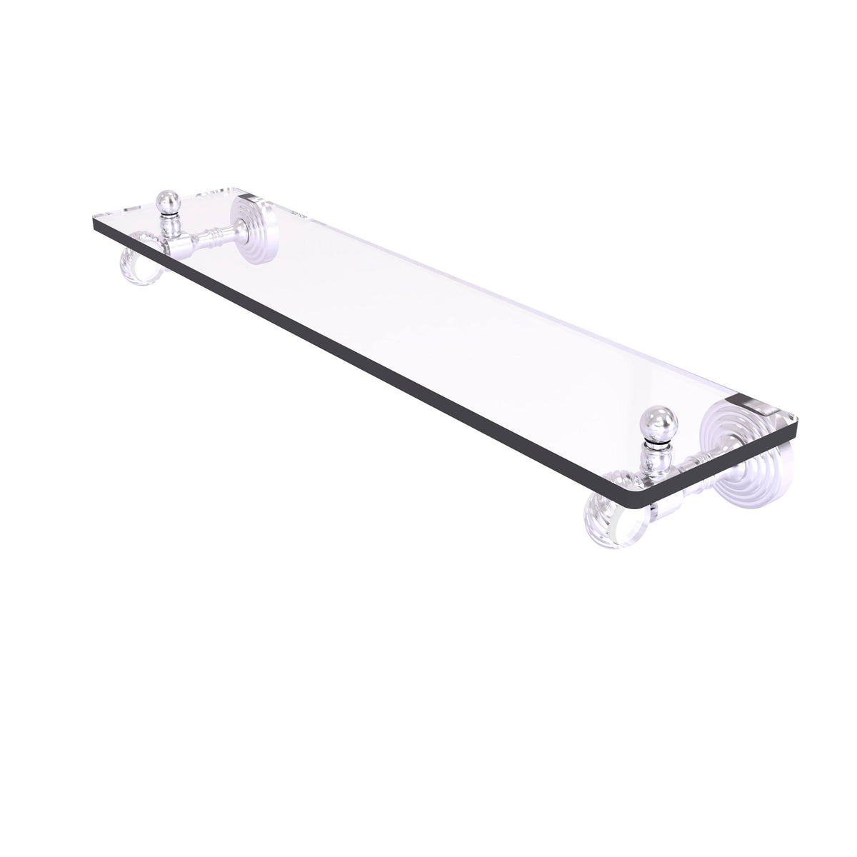 22 in. Glass Shelf with Twisted Accents Satin Chrome I31071
