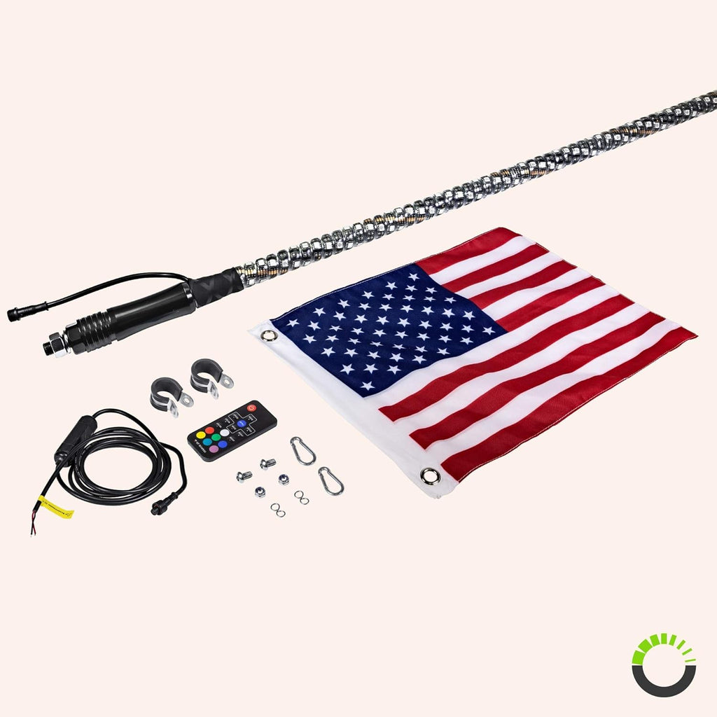 3ft Spiral LED Whip Light Antenna for UTV ATV R99703