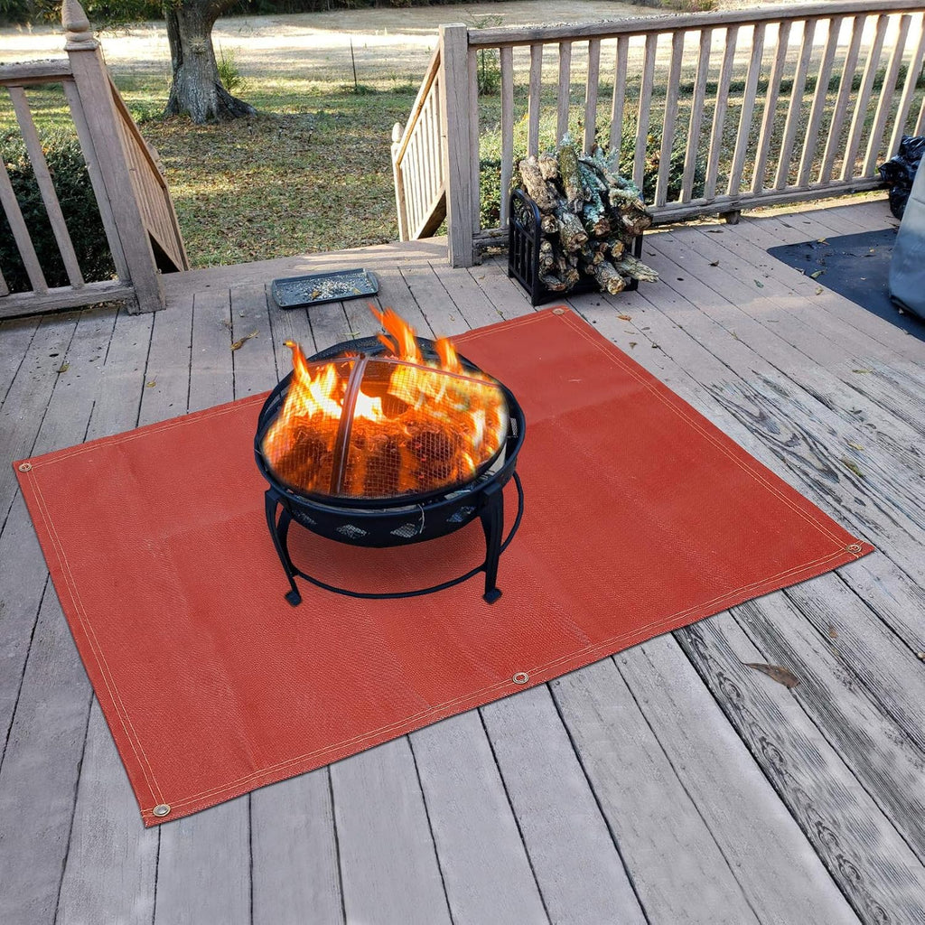 70"×58" Fireproof Silicone Fire Pit Mat D832858