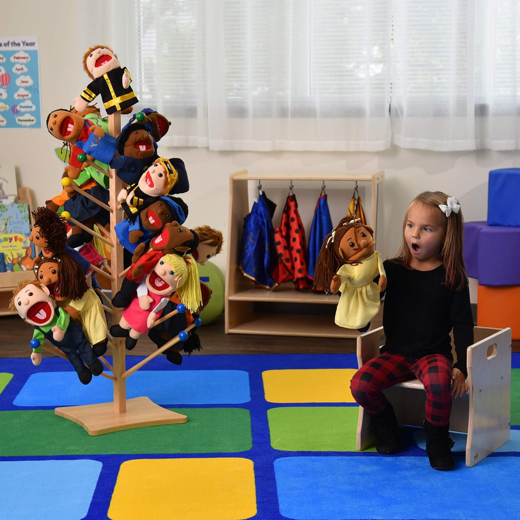 15 Ethnic Children Puppets with Movable Mouths, Set of 6 I642549