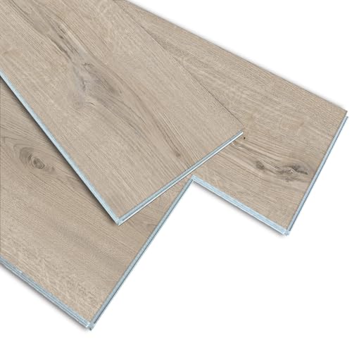 SPC Rigid Core Vinyl Flooring, Wood-Look Planks, 21.4 Sq.Feet (Hickory 10 Planks) E5710