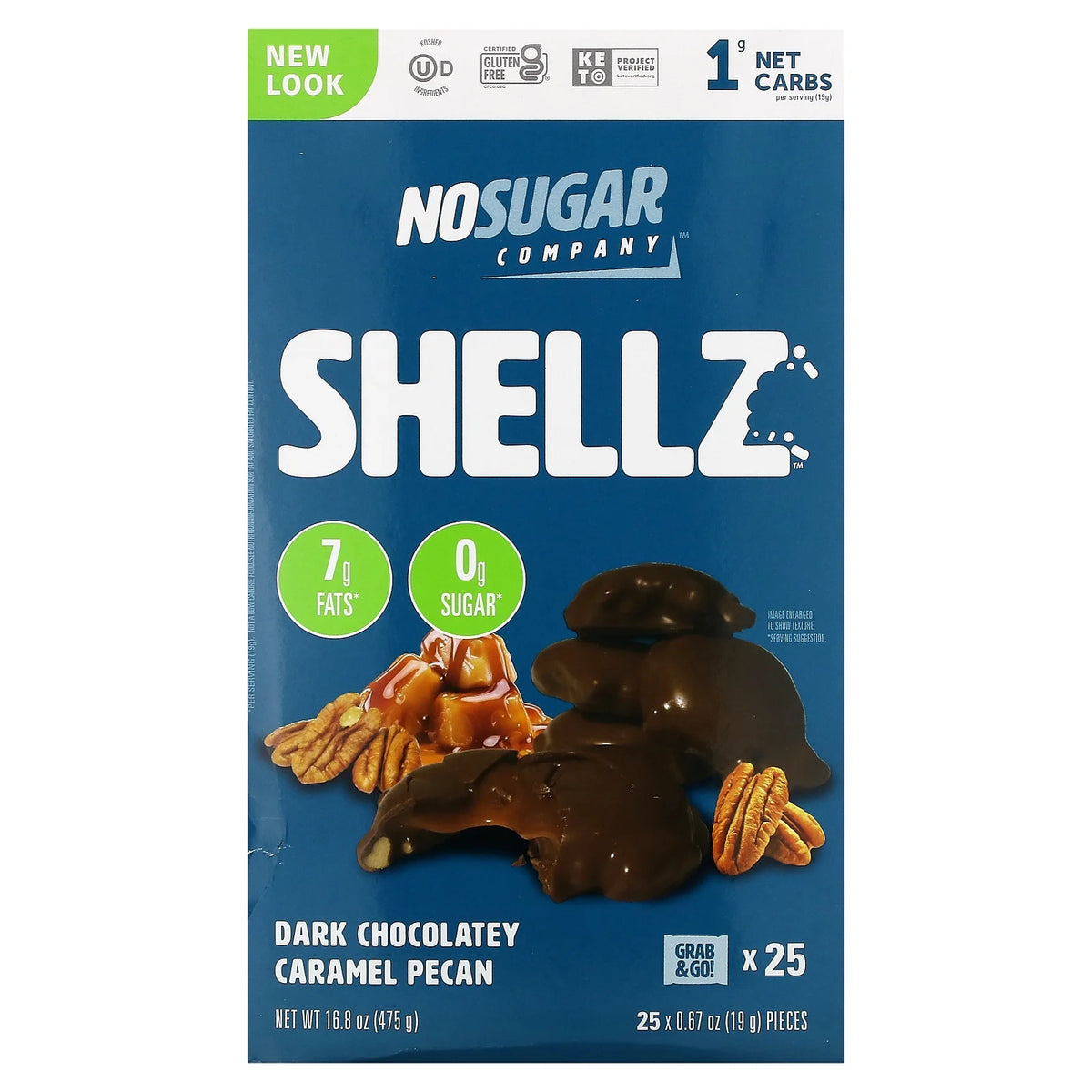 Dark Chocolatey Caramel Pecan Shellz, 25 Pieces, 0.67 oz Each A743