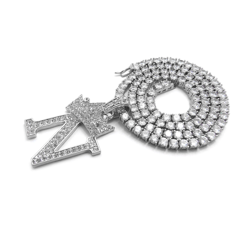 Silver Ice CZ Tennis Chain Necklace W332
