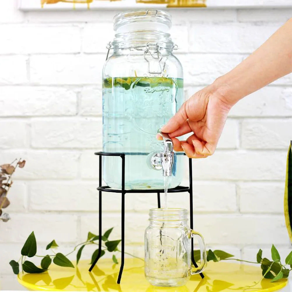 Black Iron Beverage Dispenser Stand Y3600
