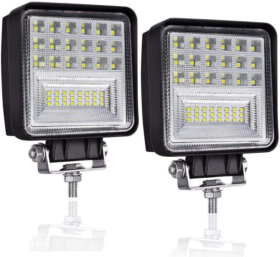 4inch 126W Square LED Work Light, Spot & Flood Light, Waterproof (10 Pack) H5750