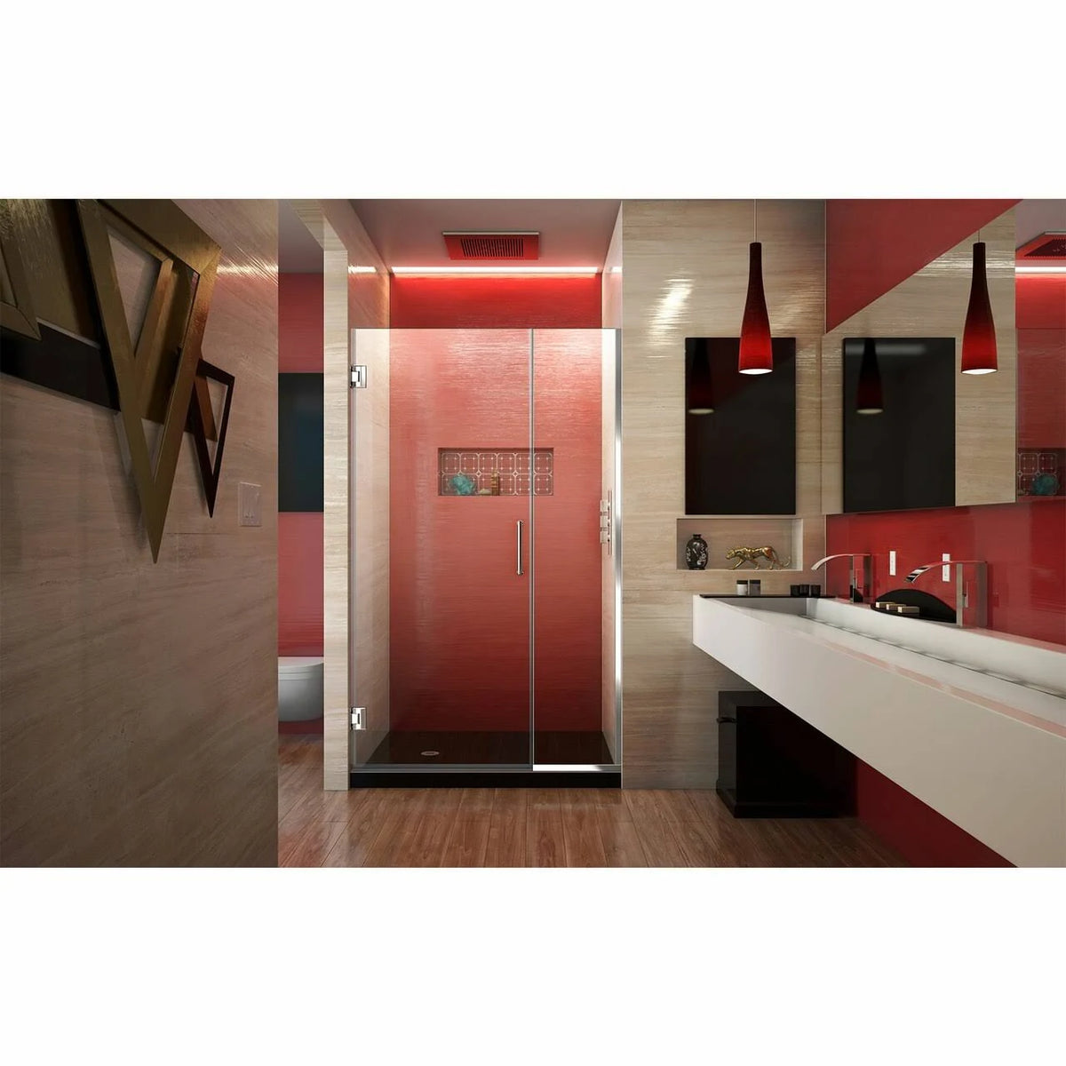 Chrome Hinged Shower Door H414