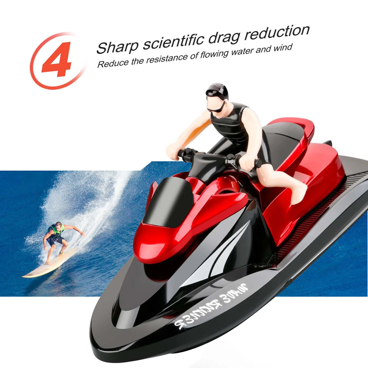 RC Motorboat High Speed Remote Control Boat 2.4Ghz Waterproof B858
