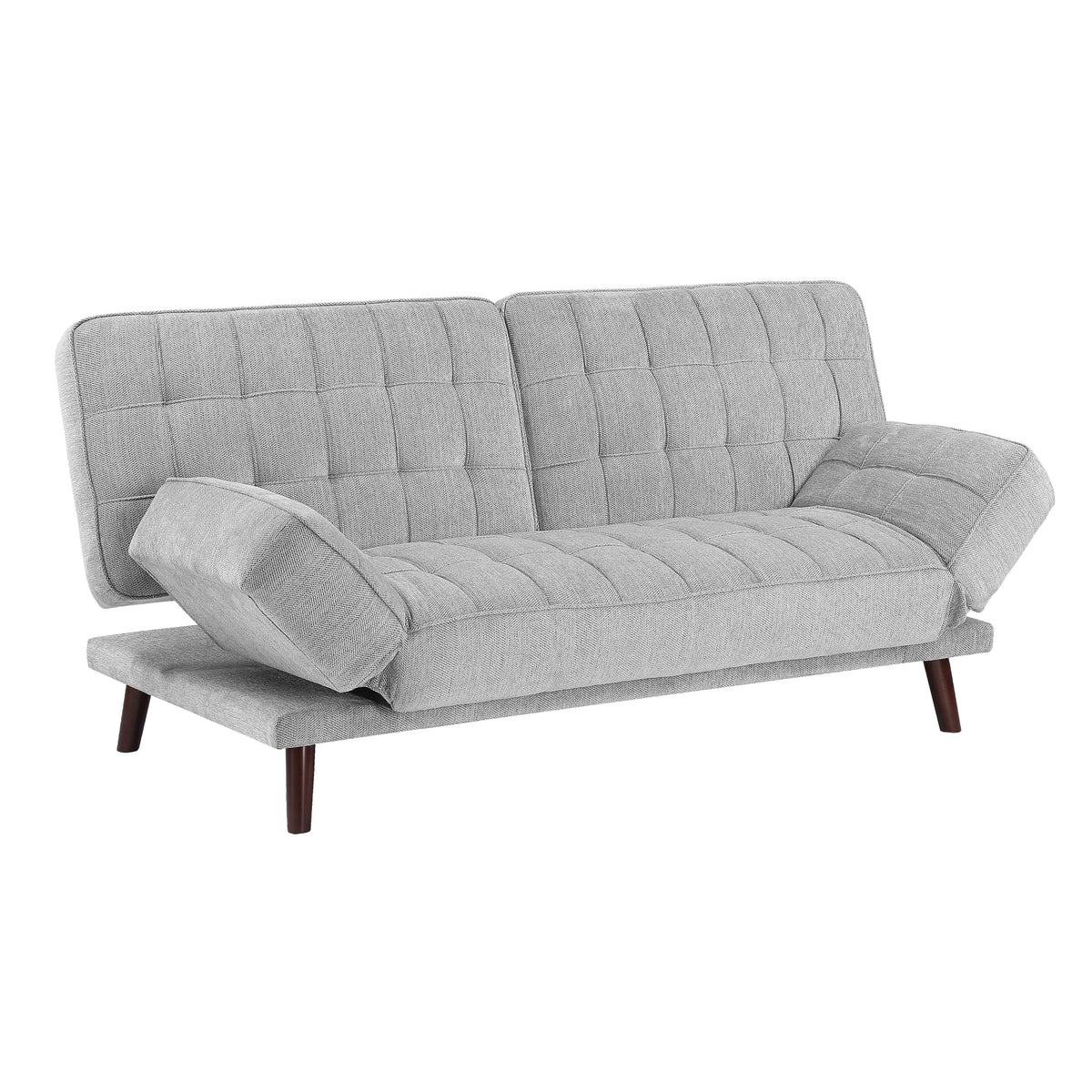 Futon Sofa Bed, Memory Foam Small Splitback Sofa, Loveseat with Convertible Armrests, 79.5" L B641