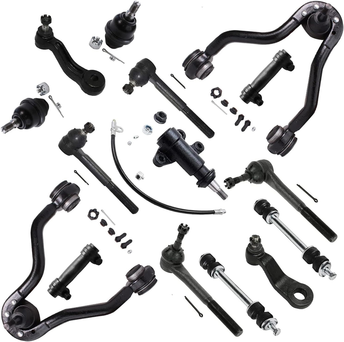 4WD Front Upper Control Arms w/Ball Joints Suspension Kit 15pc Set A149