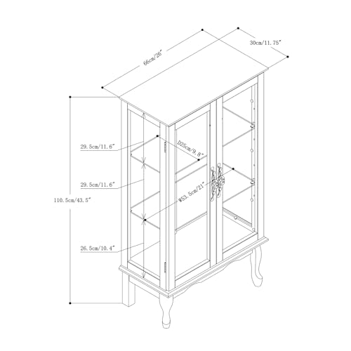 Oak Display Lighted Cabinet with Glass Doors and Adjustable Shelves V5138