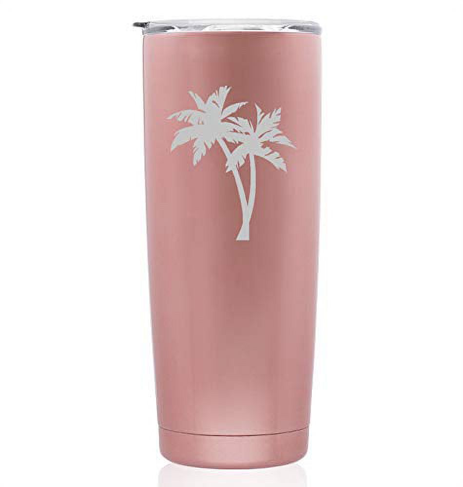 Rose Gold Double Wall Vacuum Insulated Stainless Steel Tumbler Travel Mug (Skinny 20 oz) K4813