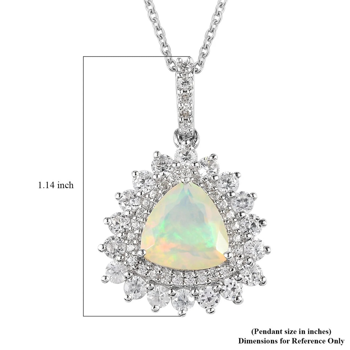 Natural Ethiopian Welo Opal 925 Sterling Silver Pendant Necklace C8086