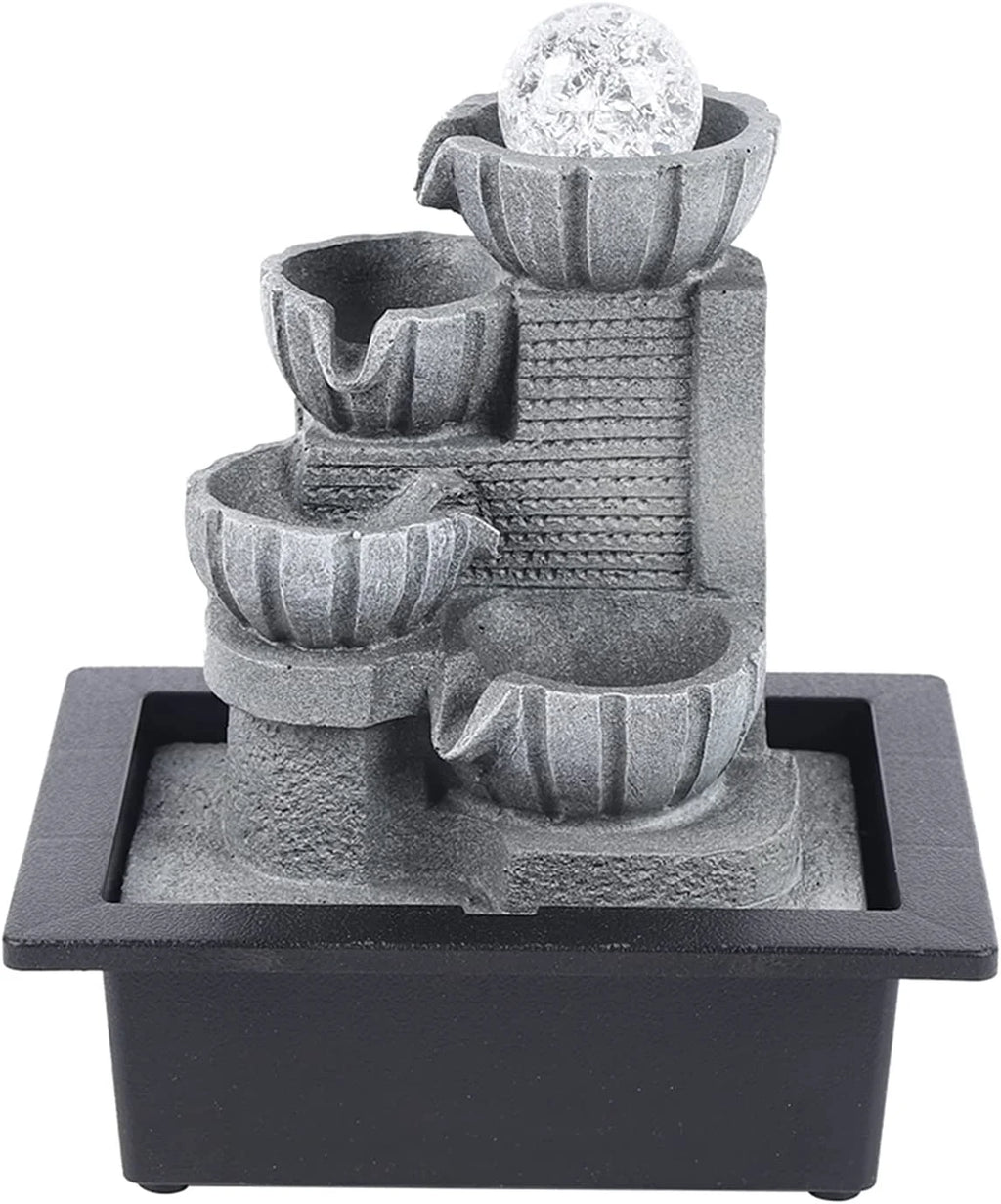 Feng Shui Table Top Water Feature with LED Lights U7739