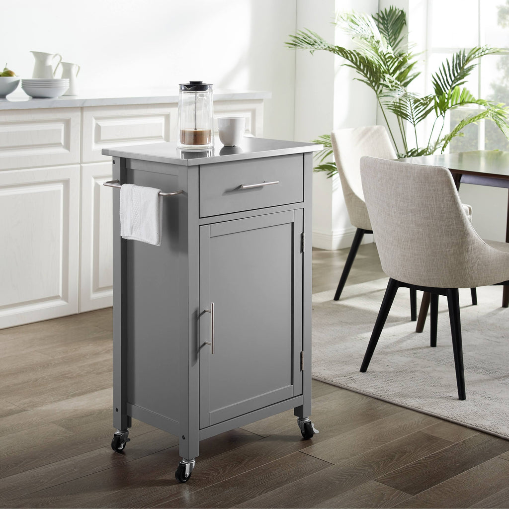 Gray Stainless Steel Top Kitchen Island Cart J121
