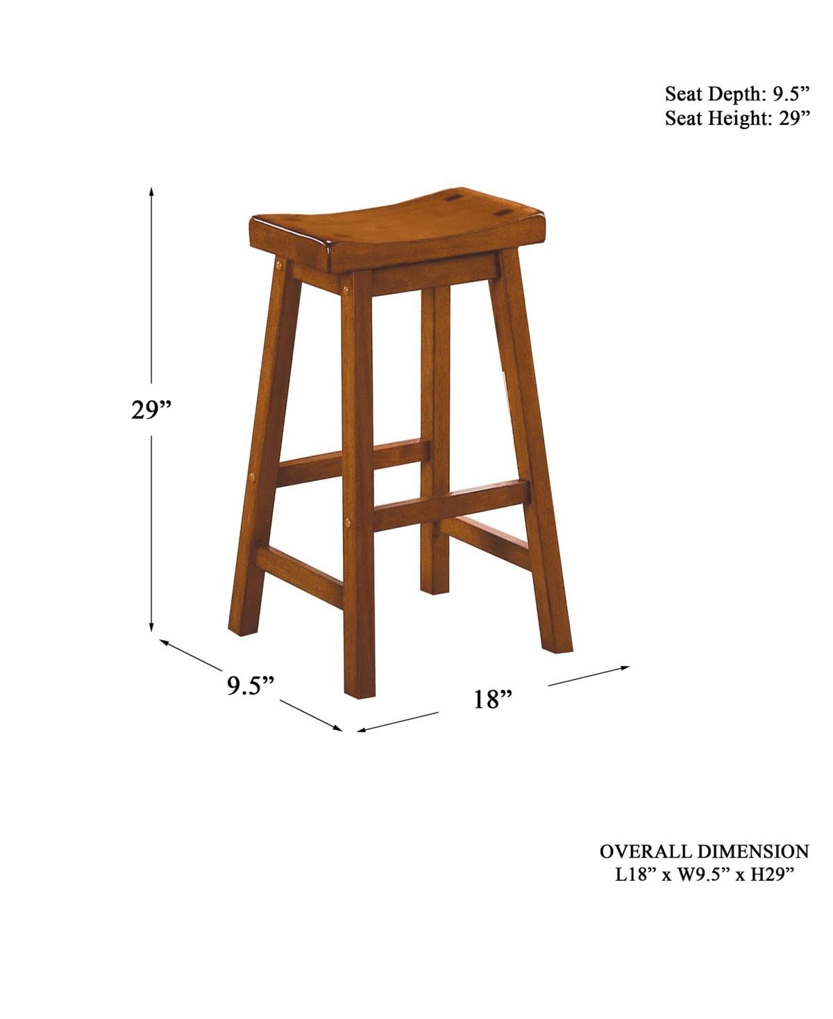 Cherry 29 inch Stool Set of 2 W9873