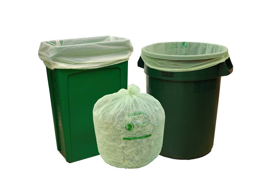 Compostable Trash Bag, 33 Gallon, 33 x 40, 1 mil, Green, 200/Case N6447