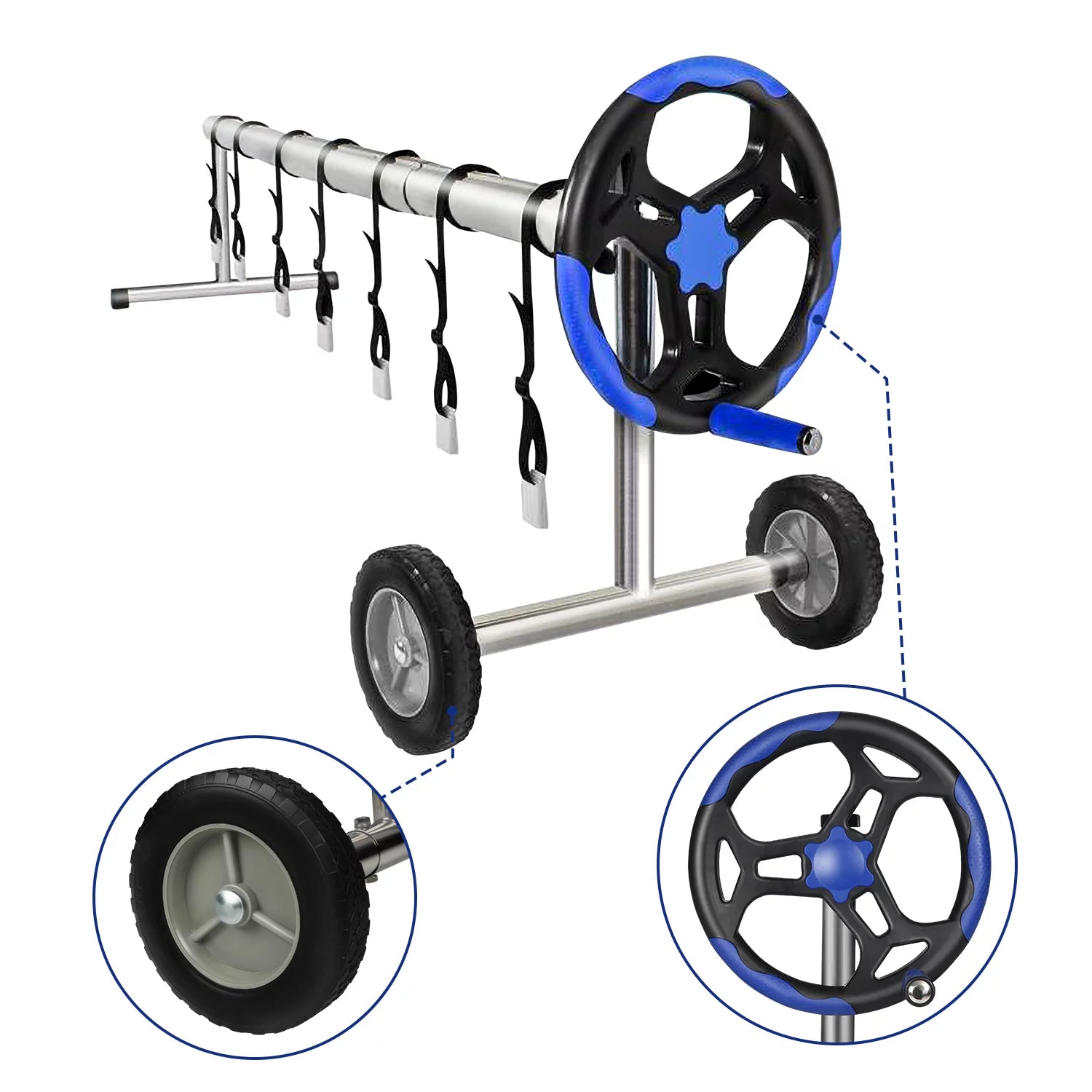 20 Ft Aluminum Pool Cover Reel Set (Blue) F69138