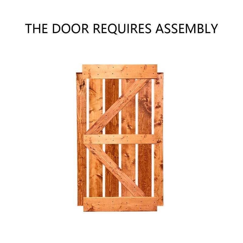 Red Walnut Barn Door with Hardware Kit F8089