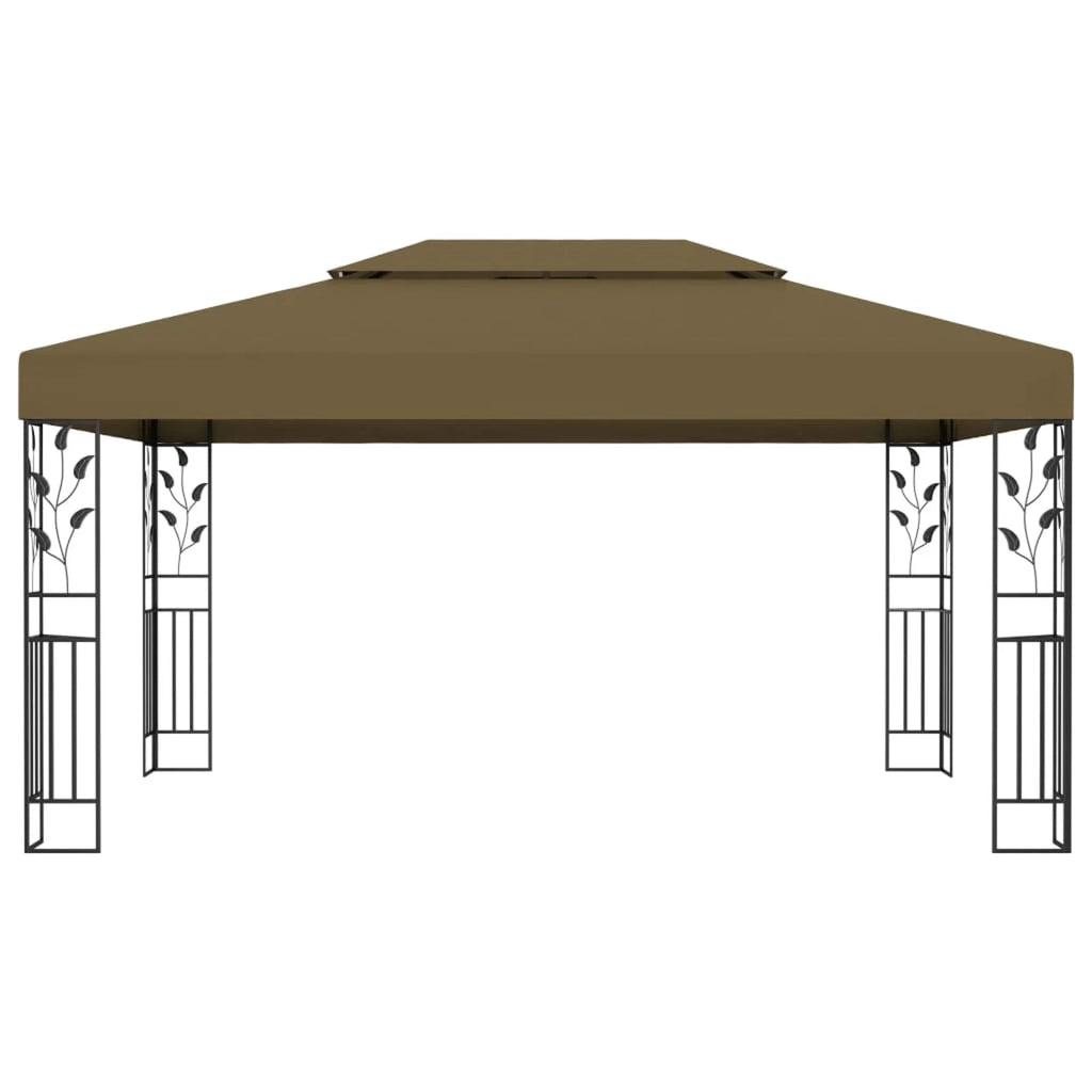 Taupe Outdoor Gazebo Canopy Steel Frame Party Tent 118.1 x 157.5 Inches E2458