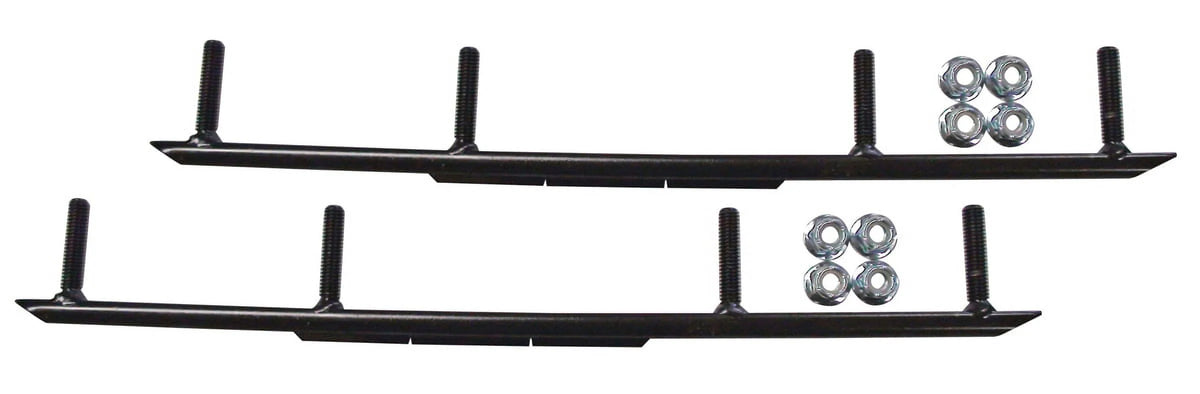 Green XT Snowmobile Skis with 4" Round Bars Complete Kit F232