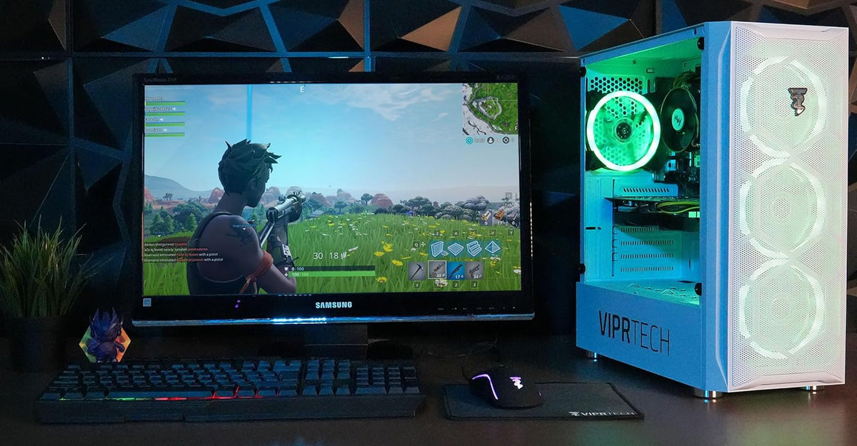 White Intel Core i7 AMD RX 580 8GB 16GB RAM 1TB NVMe SSD Desktop Computer Tower X2700