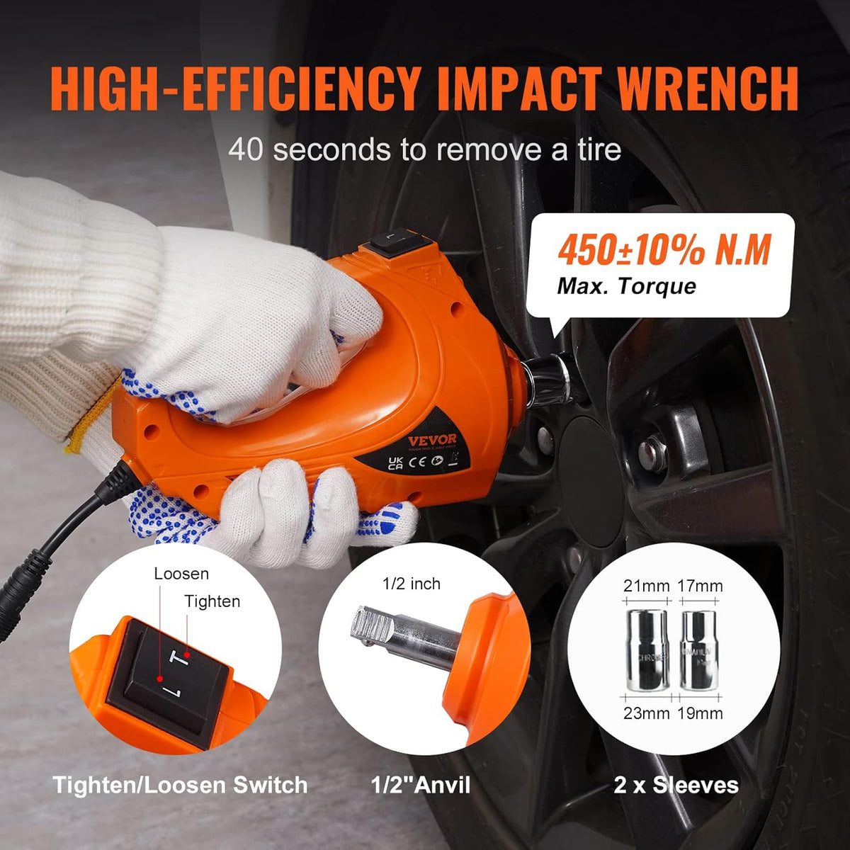 5 Ton Electric Hydraulic Car Jack with Electric Impact Wrench D43219