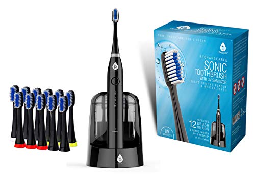 White Sonic Rechargeable Toothbrush with 12 Brush Heads B3214