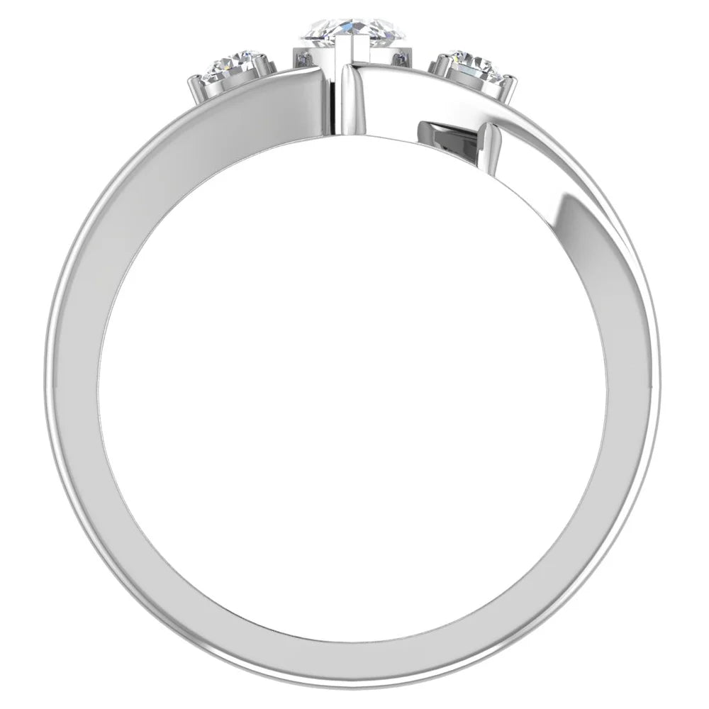 14K White Gold Marquise Cut Engagement Ring E530