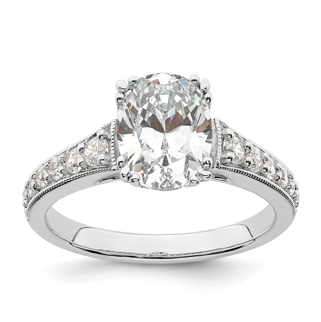 14k White Gold Oval Engagement Ring R5776