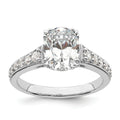 14k White Gold Oval Engagement Ring R5776