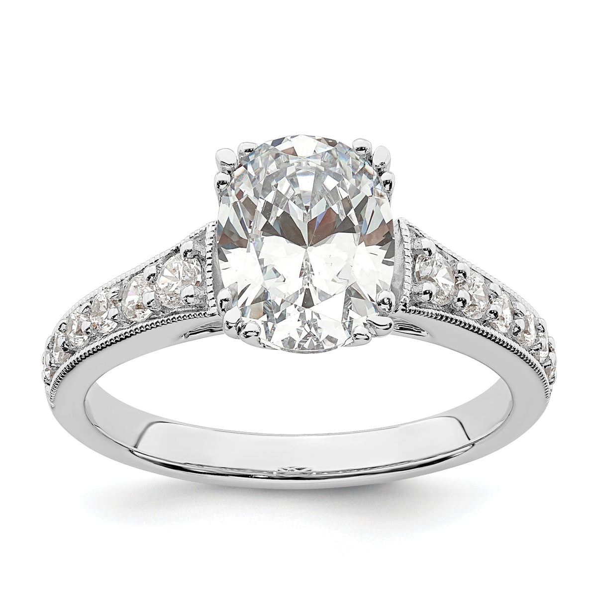 14k White Gold Oval Engagement Ring R5776