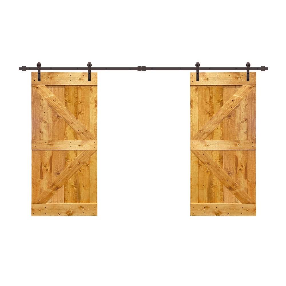 Red Walnut Barn Door with Hardware Kit F8089