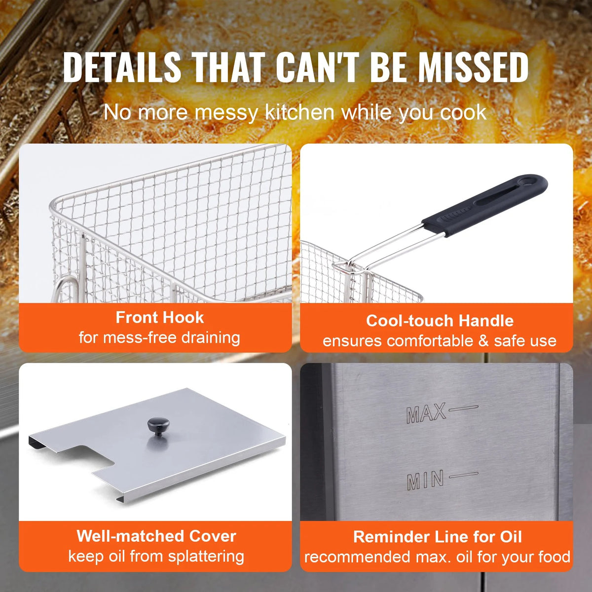 3000W Dual Tank Electric Deep Fryer H562