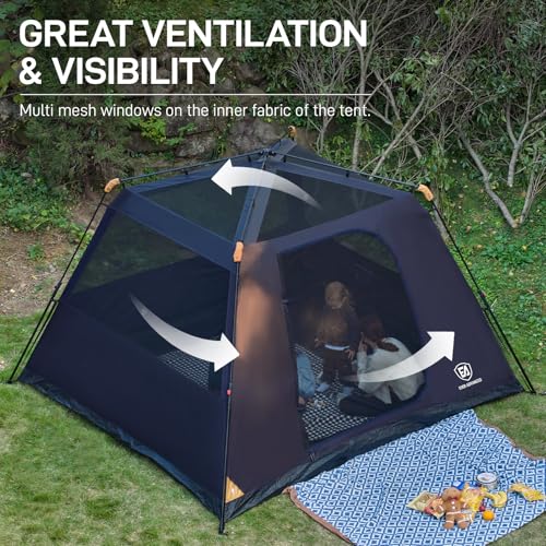 Blackout 6 Person Instant Cabin Tent with Vestibule and Large Mesh Windows N43854