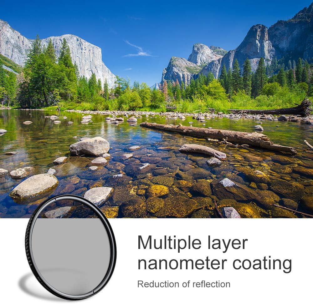 77mm Circular Polarizer Glass Filter Ultra-Slim, 18 Multi Layer Coatings, Pack of 2 C483