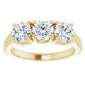 Three Stone Lab Grown Diamond Ring Yellow Gold I608