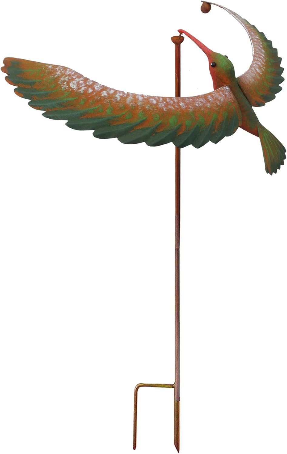 Rustic Metal Balancing Stake, Green Y50447