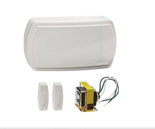 White Builder Chimes Kit with Two Lighted Pushbuttons N68292