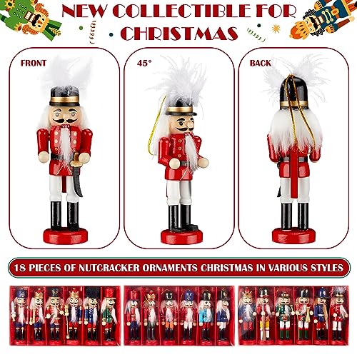 18 Pcs Wooden Nutcracker Ornament Set J121