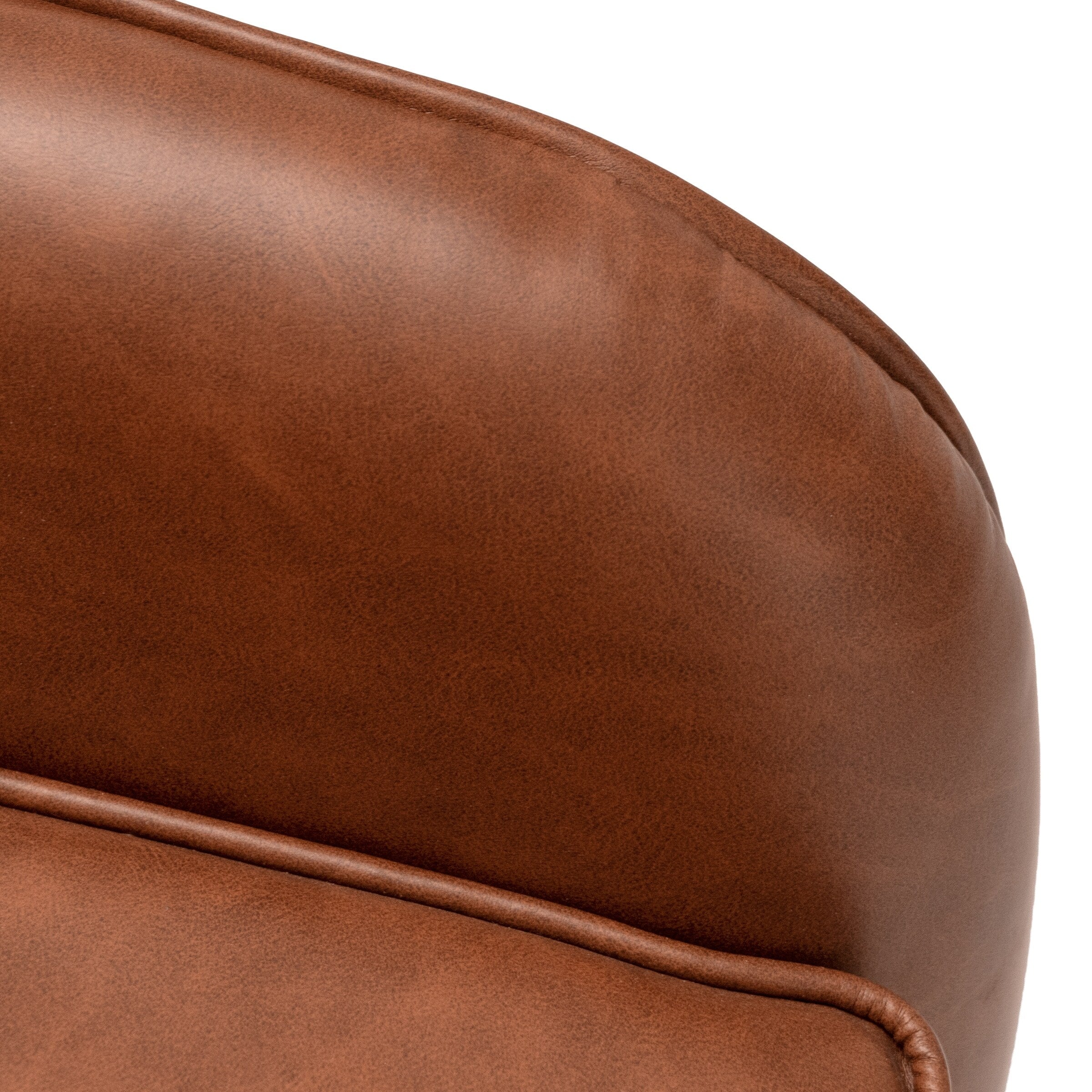 Brown Faux Leather 2-Piece Swivel Accent Chair Set E251819
