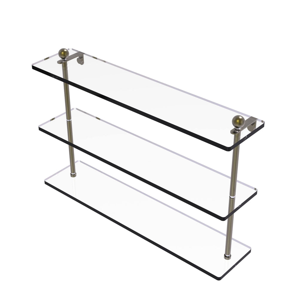 Triple Tiered Glass Shelf Matte Black T32063