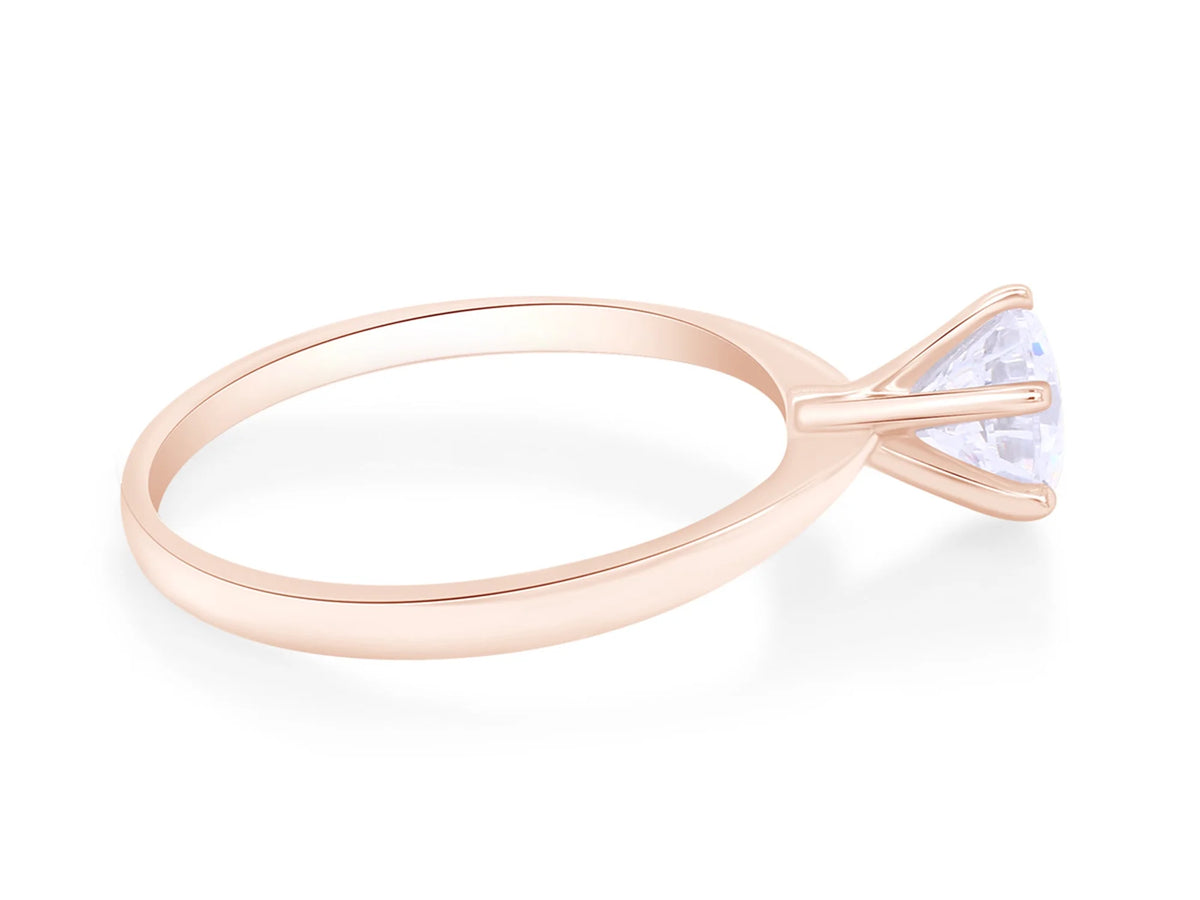 14K Rose Gold Over Sterling Silver Moissanite Solitaire Engagement Ring E139285