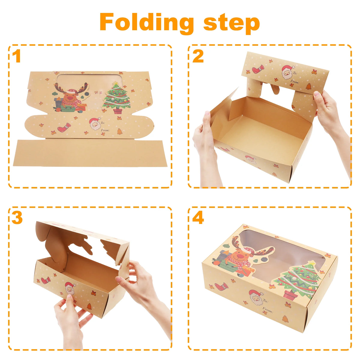 12 Pack Christmas Cookie Boxes with Window V75364